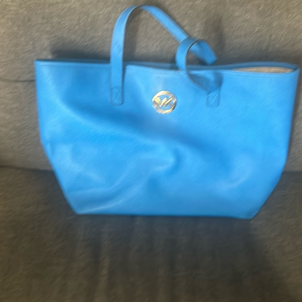 Michael Kors bright blue over shoulder tote
